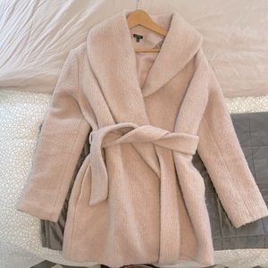 Quinn blush wool wrap coat